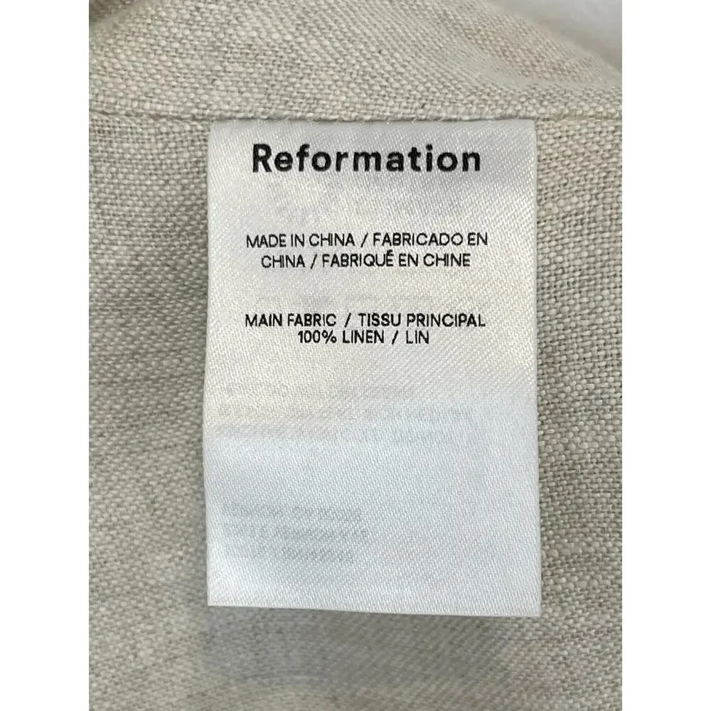 REFORMATION Livvy Two Piece Strapless Linen Top Cotton Midi Skirt Size 10
